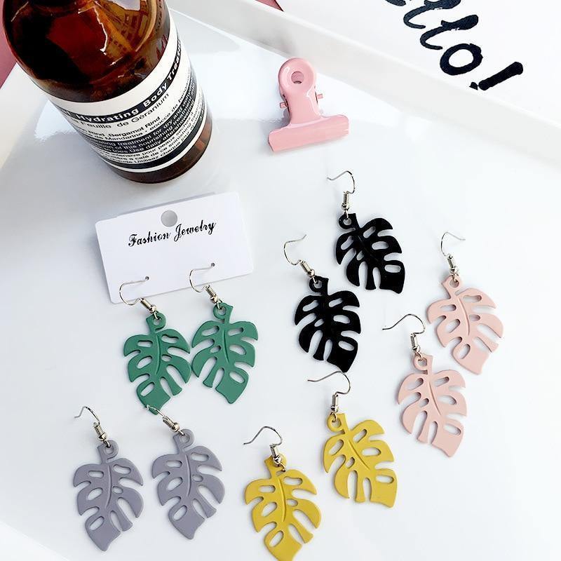Hjemix | NatureChic Monstera Øredobber | Dangle Stil | Tidøs Smykker