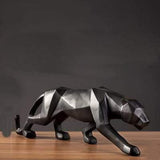 Hjemix | PantheraGeo Geometrisk Skulptur | Moderne Panterfigur | Elegant Dekorasjon for Hjem & Kontor