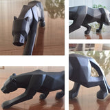 Hjemix | Moderne Harpiks Geometrisk Svart Panther Skulptur