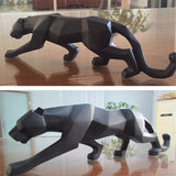 Hjemix | Moderne Harpiks Geometrisk Svart Panther Skulptur