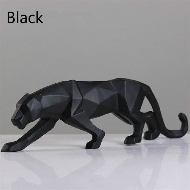 Hjemix | Moderne Harpiks Geometrisk Svart Panther Skulptur