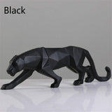 Hjemix | Moderne Harpiks Geometrisk Svart Panther Skulptur