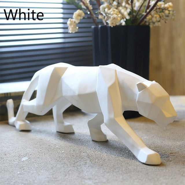 Hjemix | Moderne Harpiks Geometrisk Svart Panther Skulptur