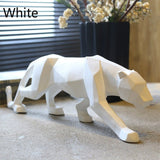 Hjemix | Moderne Harpiks Geometrisk Svart Panther Skulptur