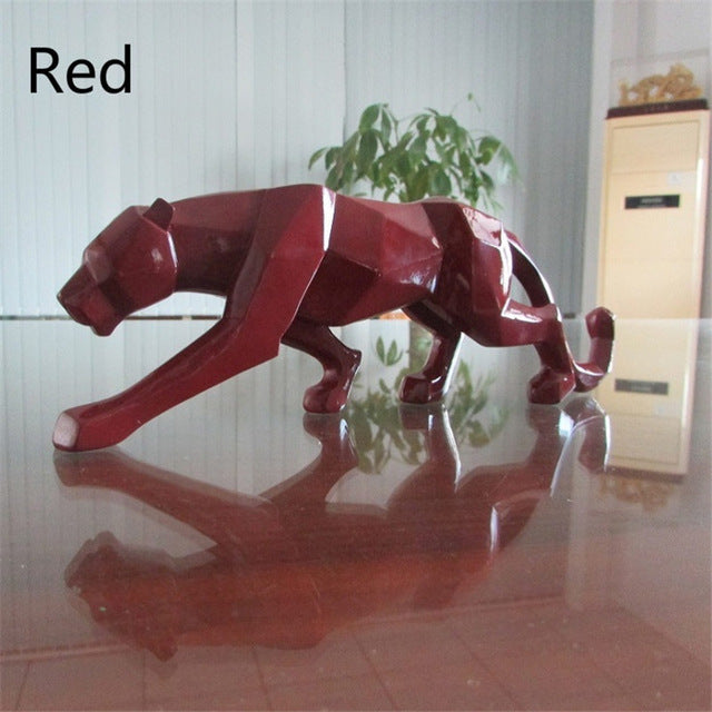 Hjemix | Moderne Harpiks Geometrisk Svart Panther Skulptur