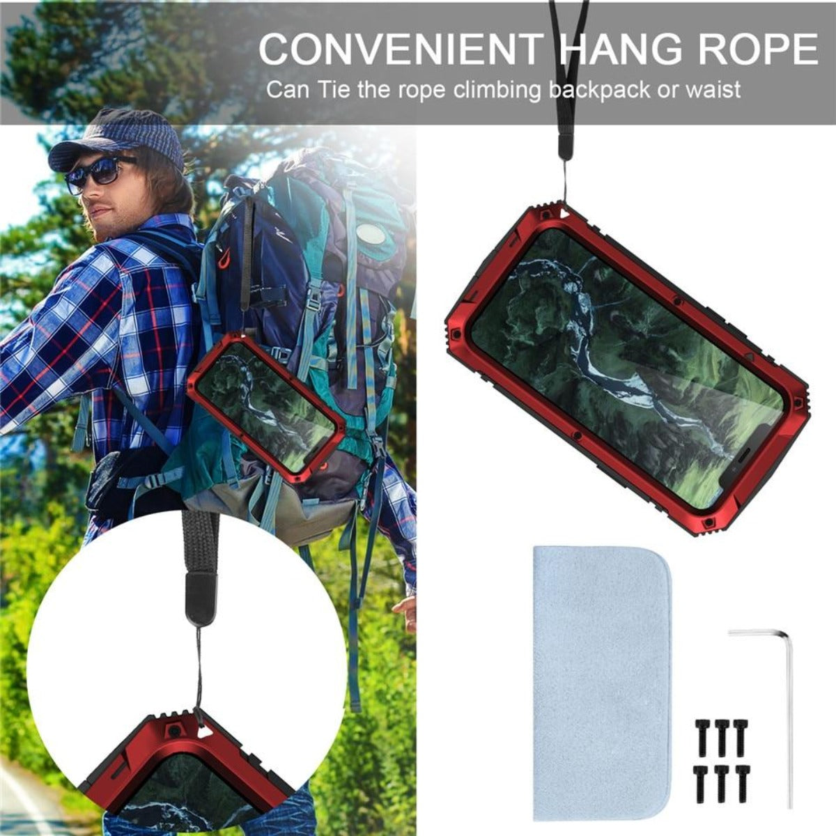 Hjemix | Beskyttende sjokksikret herdet glassmetalldeksel for iPhone