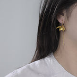 Hjemix | 18K Gull Elegant Magnolia Blomst Dangle Øredobber