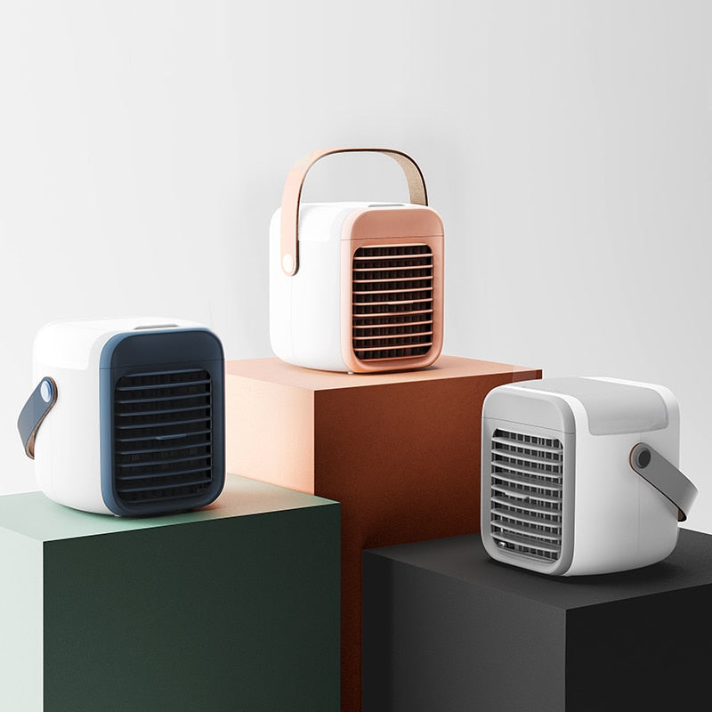 Hjemix | Mini luftkjøler med rask ventilasjon, USB-oppladbar