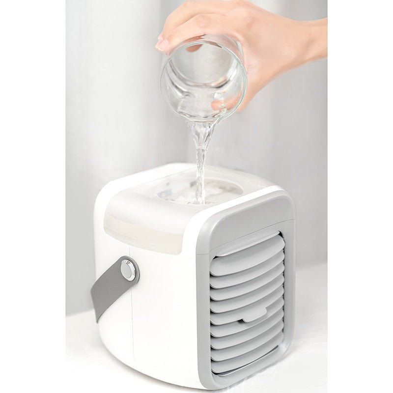 Hjemix | Mini luftkjøler med rask ventilasjon, USB-oppladbar