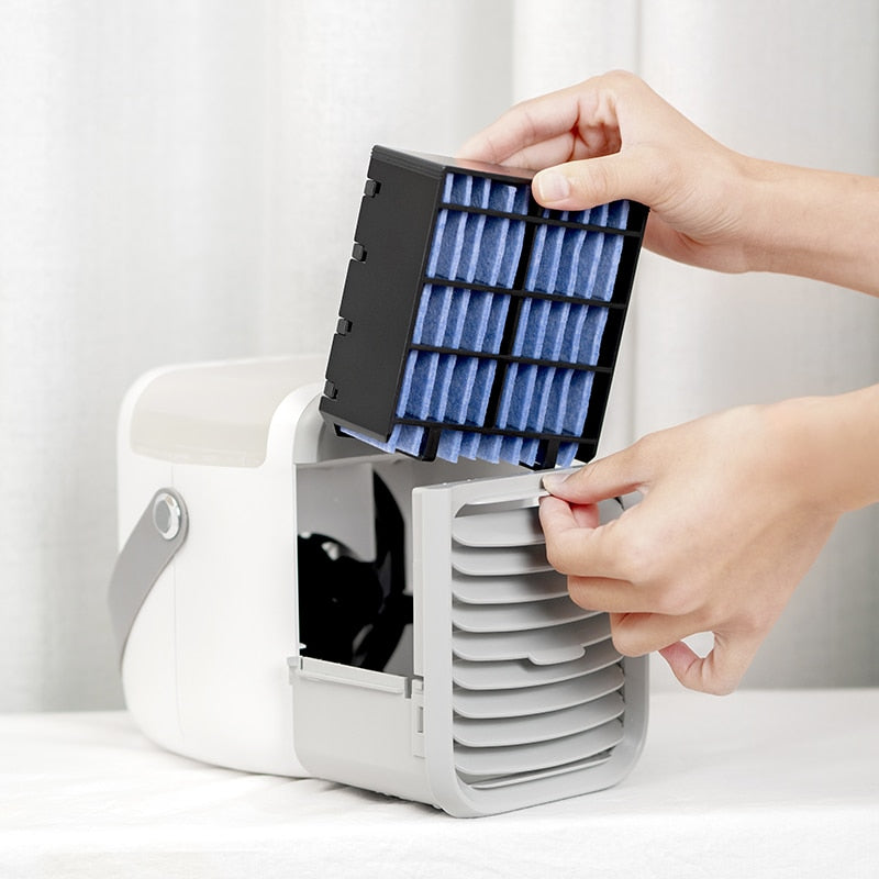 Hjemix | Mini luftkjøler med rask ventilasjon, USB-oppladbar