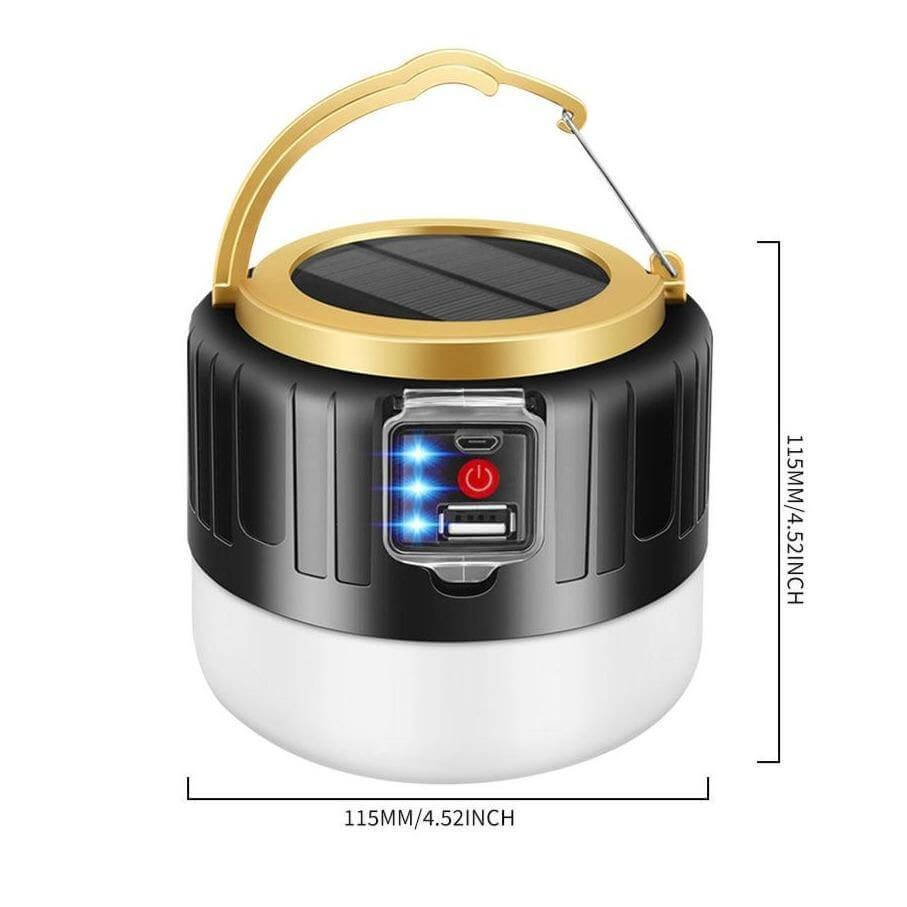 Hjemix | Værbestandig Solcelleoppladbar Camping LED Lampe