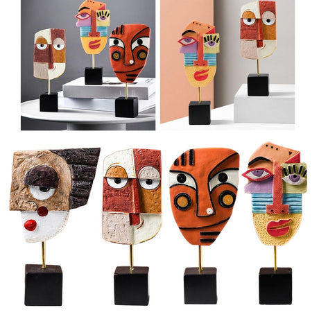 Hjemix | Abstrakt Pop Art Ansikt Hjem Skulptur