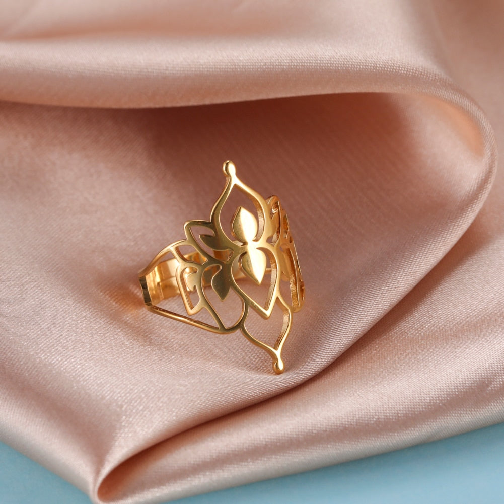 Hjemix | Buddha Vintage Lotus Ring for kvinner