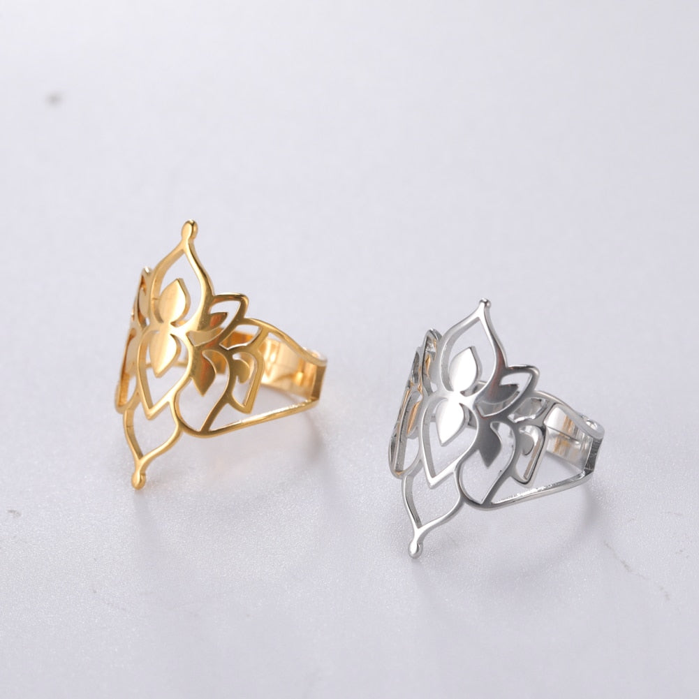 Hjemix | Buddha Vintage Lotus Ring for kvinner