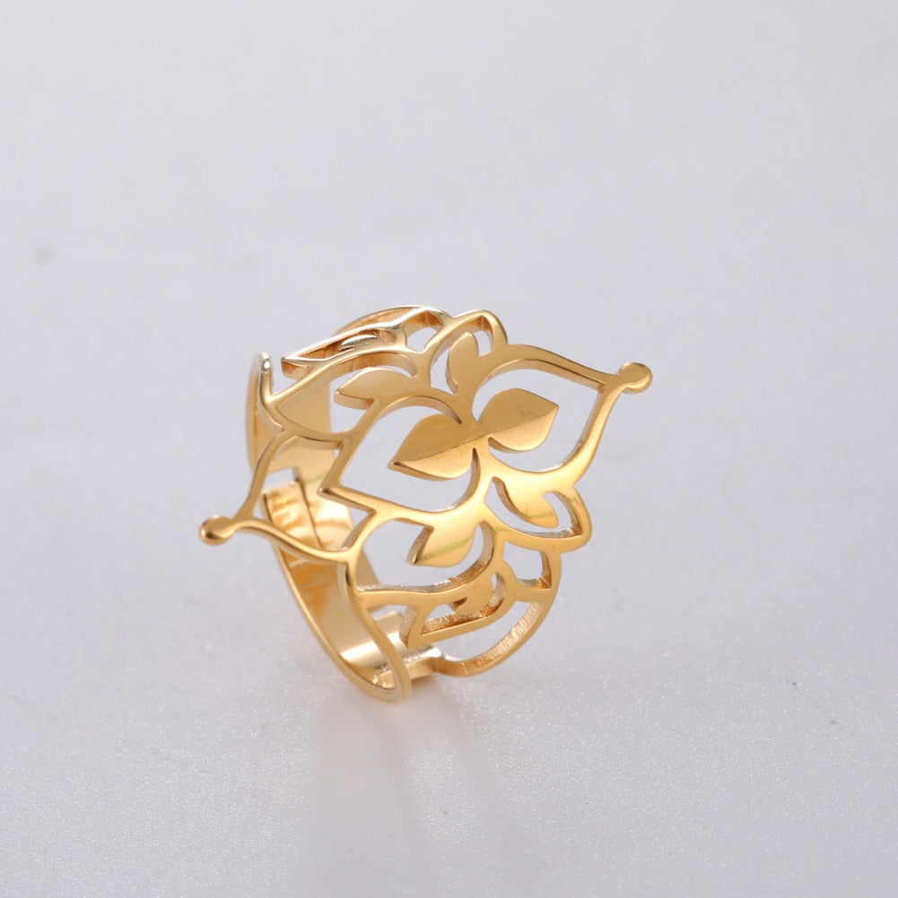 Hjemix | Buddha Vintage Lotus Ring for kvinner