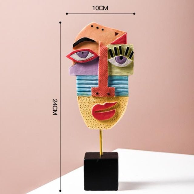 Hjemix | Abstrakt Pop Art Ansikt Hjem Skulptur