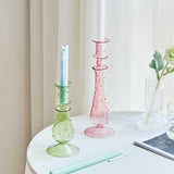 Hjemix | GlowCharm Pastel Glass Candle Holder | decorative candle holders | elegant table decor