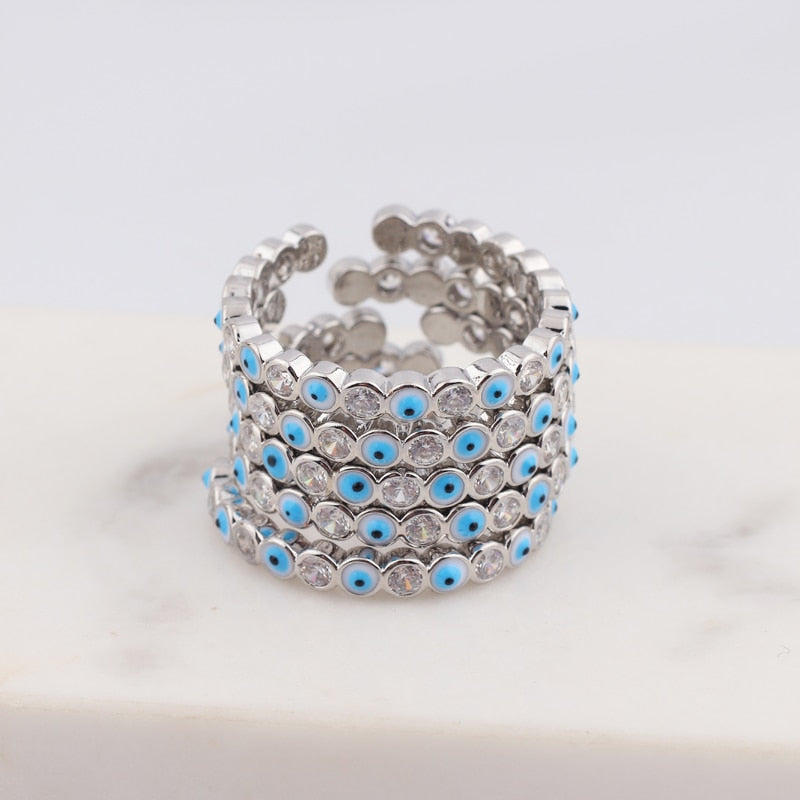 Hjemix | Bohemian Regnbue Bølger Øye Rhinstein Fylte Gullringer