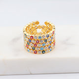 Hjemix | Bohemian Regnbue Bølger Øye Rhinstein Fylte Gullringer