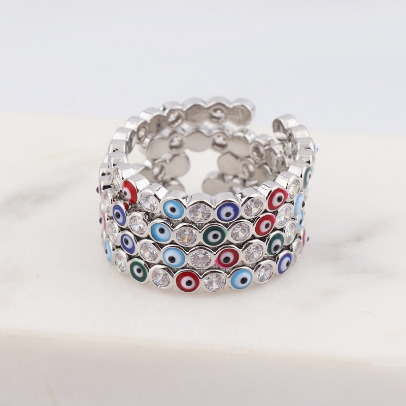 Hjemix | Bohemian Regnbue Bølger Øye Rhinstein Fylte Gullringer