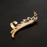 Hjemix | Fashion Alloy Feather Øreklipp Clip on Øredobber