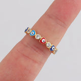 Hjemix | Bohemian Regnbue Bølger Øye Rhinstein Fylte Gullringer