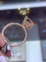 Hjemix | Luksus Motedesign Roségull Fylling Innlagt Zircon Krystall Bryllupsringer