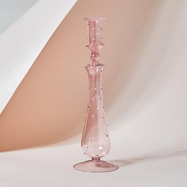 Hjemix | GlowCharm Pastel Glass Candle Holder | decorative candle holders | elegant table decor