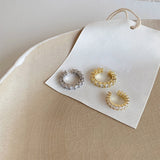 Hjemix | Gull Sølv Farge Full CZ Krystall Øreklips Øredobber