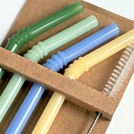 Hjemix | Glass sugerør - Sett med 4