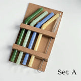 Hjemix | Glass sugerør - Sett med 4