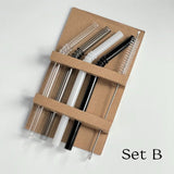 Hjemix | Glass sugerør - Sett med 4