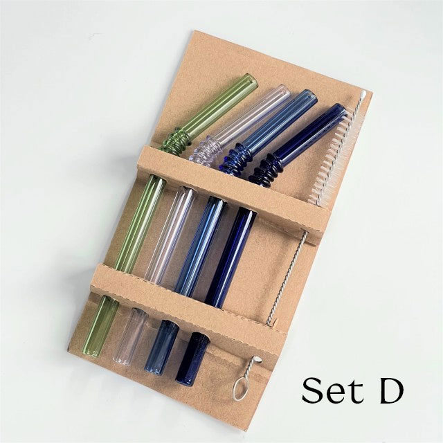 Hjemix | Glass sugerør - Sett med 4