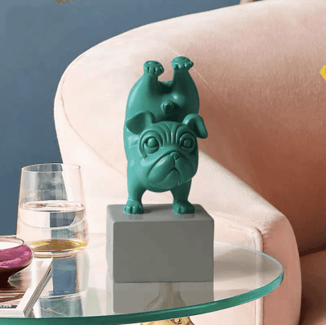 Hjemix | Harpiks Abstrakt Yoga Bulldog Figurine