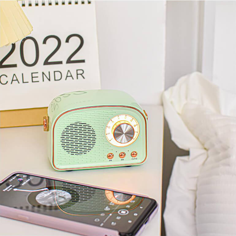 Norvo | Retro Rund Radio Bluetooth Høyttaler