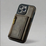 Hjemix | RFID iPhone Lommebok | Avtakbar Magnetisk Lær Bilmontering Støtsikkert Etui