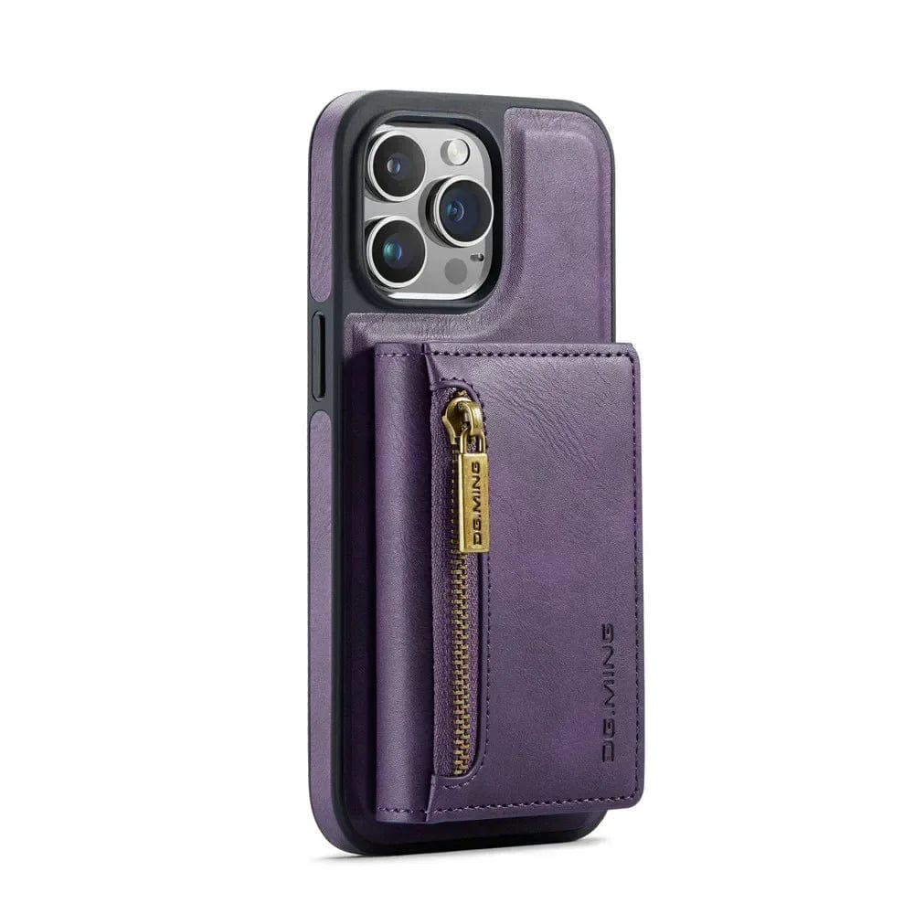 Hjemix | RFID iPhone Lommebok Deksel | Avtakbar Magnetisk Lærbilfeste Støtsikker Deksel