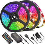 Hjemix | LED Lyslist, 30 m, 15 m, Musikk Synkronisering, Bluetooth, 5050, RGB Ambient Lys med Fjernkontroll