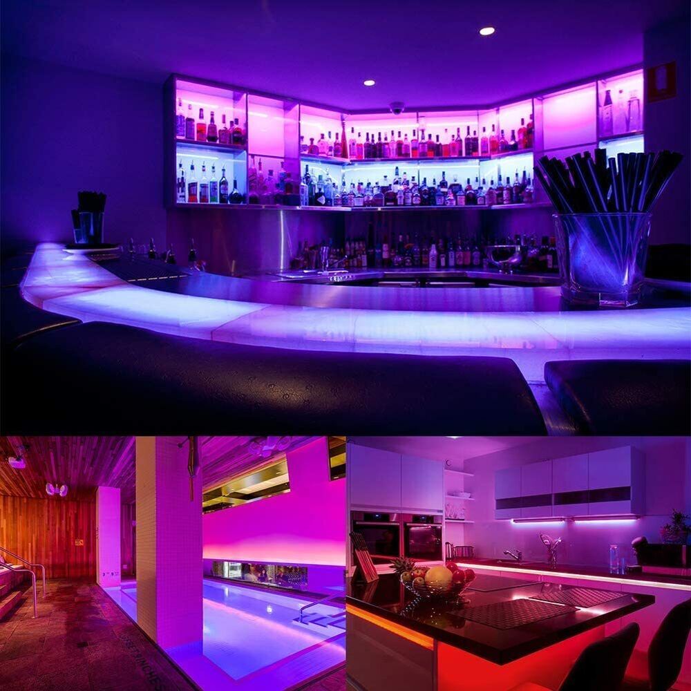 Hjemix | LED Lyslist, 30 m, 15 m, Musikk Synkronisering, Bluetooth, 5050, RGB Ambient Lys med Fjernkontroll