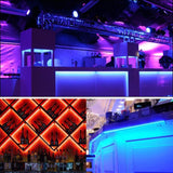 Hjemix | LED Lyslist, 30 m, 15 m, Musikk Synkronisering, Bluetooth, 5050, RGB Ambient Lys med Fjernkontroll