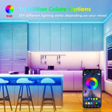 Hjemix | LED Lyslist, 30 m, 15 m, Musikk Synkronisering, Bluetooth, 5050, RGB Ambient Lys med Fjernkontroll