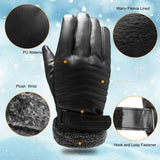 Hjemix | -30℃ Vanntette, varme skihansker i lær for vinter | Touchscreen-kompatible
