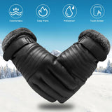Hjemix | -30℃ Vanntette, varme skihansker i lær for vinter | Touchscreen-kompatible