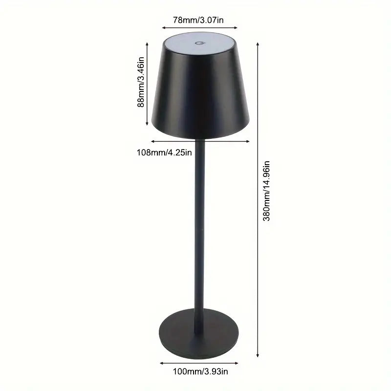 Hjemix | LED Bordlampe – Trådløs, Berøringskontroll & Dimmbar Lys