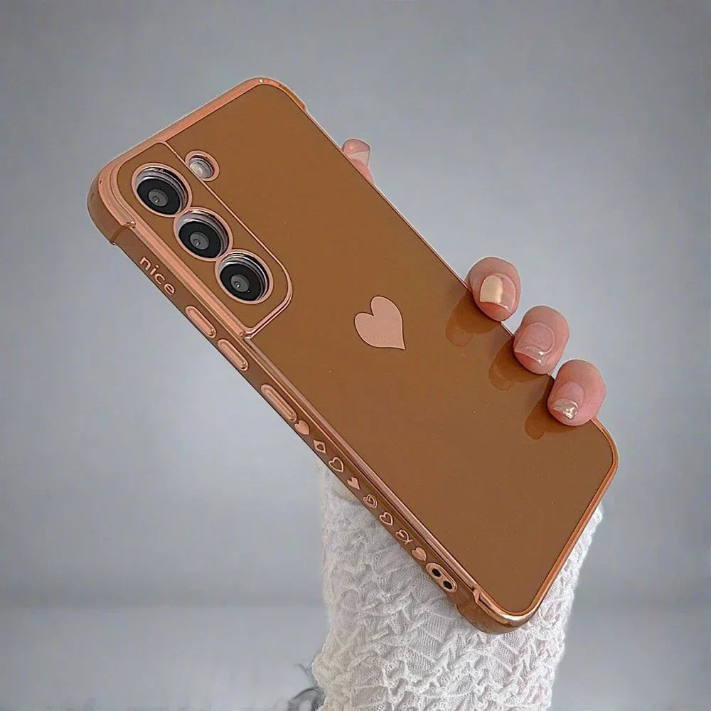 Hjemix | Samsung telefondeksler | Luksuriøs, støtbestandig, platert firkantet etui