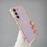 Hjemix | Samsung telefondeksler | Luksuriøs, støtbestandig, platert firkantet etui