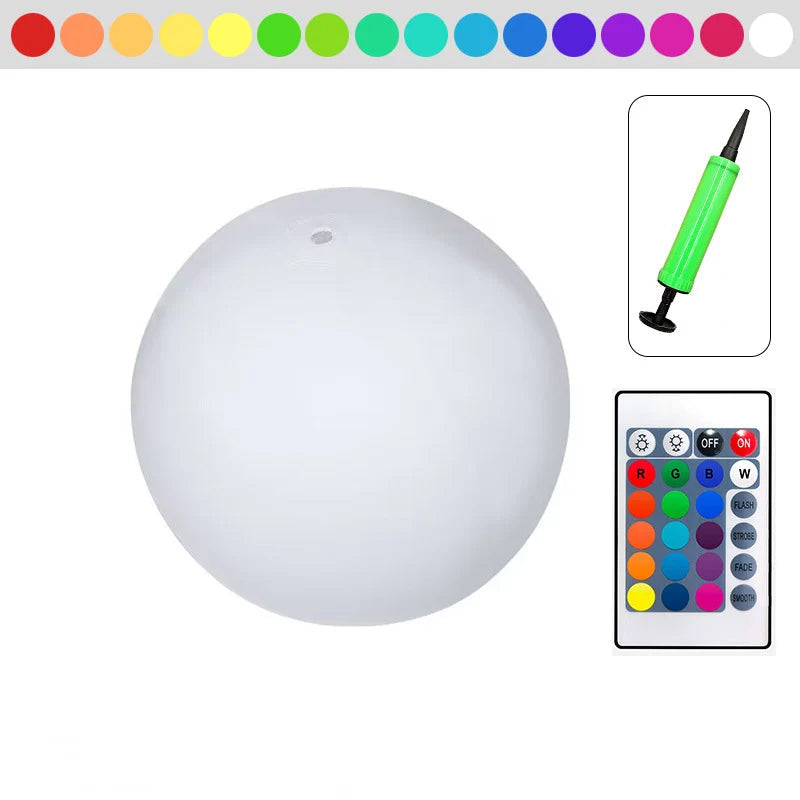 Hjemix | Pool Decoration LED Light 16 Farger Lysende Strandball
