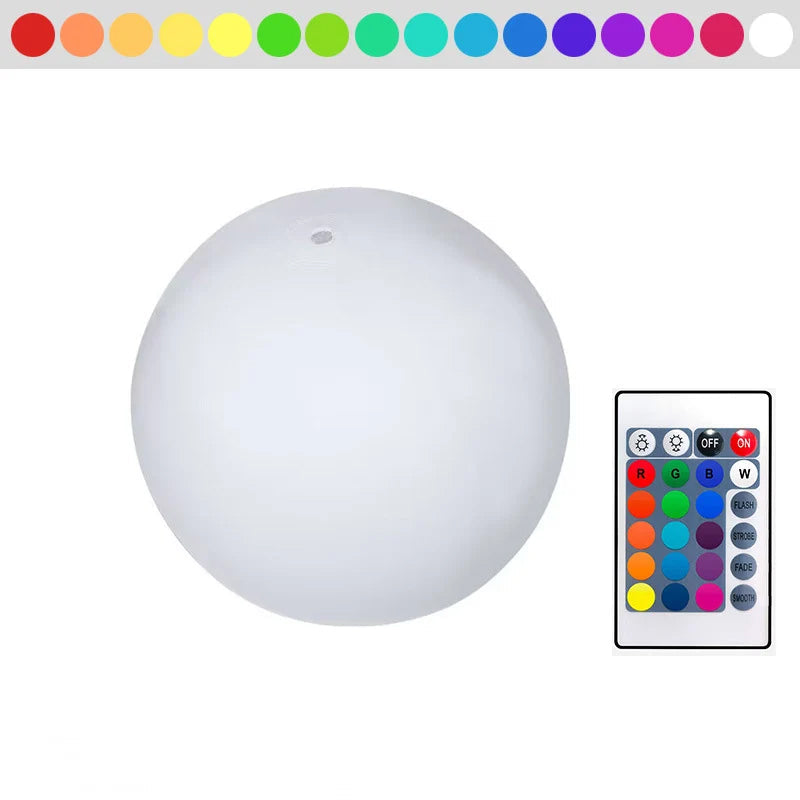Hjemix | Pool Decoration LED Light 16 Farger Lysende Strandball
