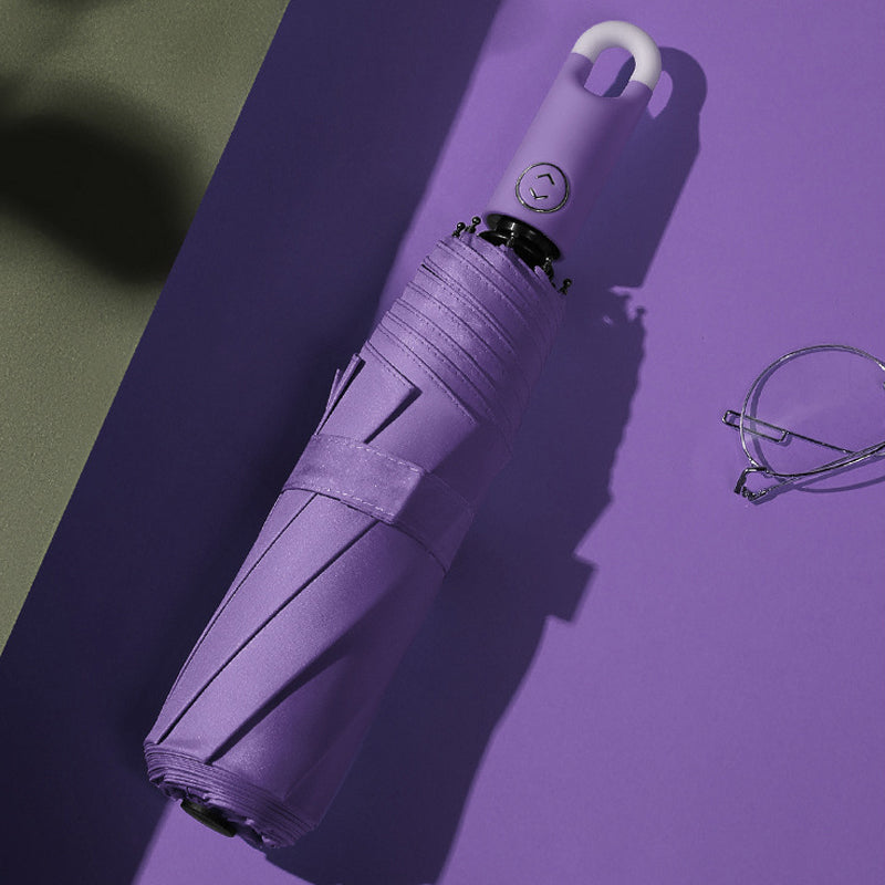 Hjemix | Triple selvåpnende og sammenleggbar paraply med spenne