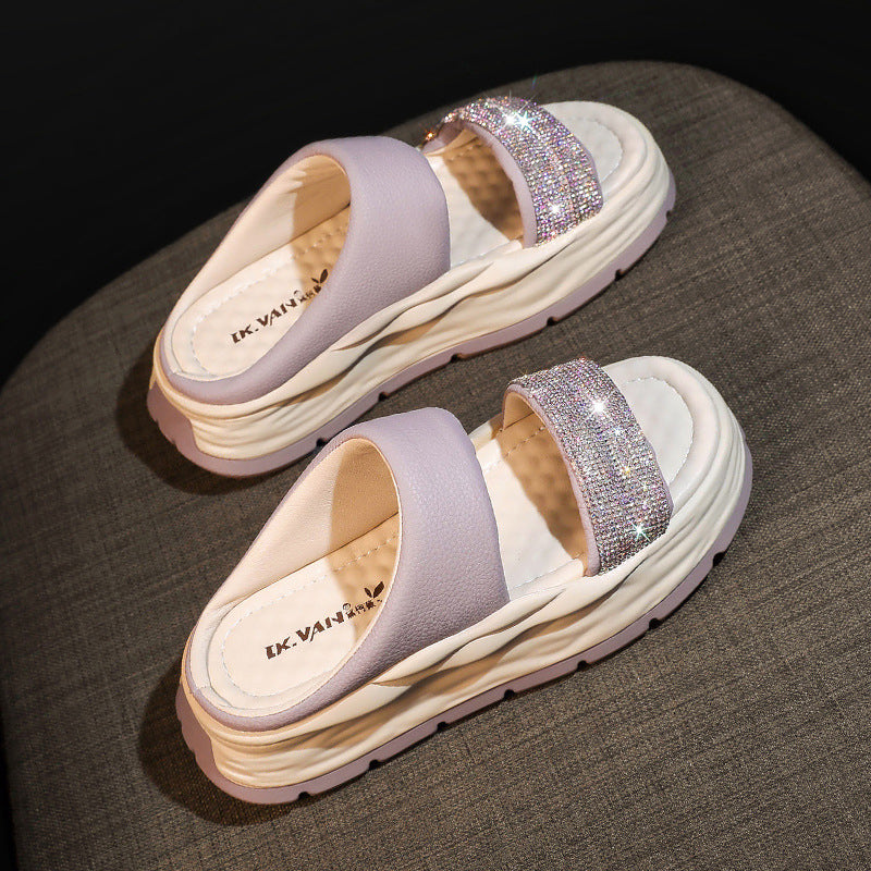 Hjemix | Glitrende Rhinestone Hæl Sandaler